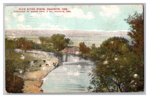 c1909 Postcard NE Blue River Scene Beatrice Nebraska