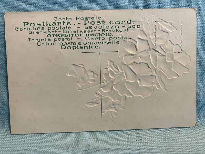 Cedar Gap Missouri Greetings From, Glitter Embossed Pansies Postcard