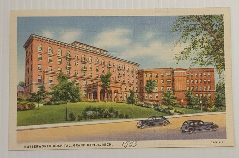 Postcard Butterworth Hospital 1953  Grand Rapids Michigan Linen Unposted 22