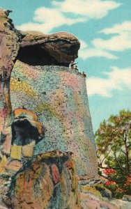 Vintage Postcard Observation Point From Lovers Leap Rock City Gardens Tennessee