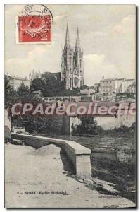 Old Postcard Niort Church St Andr
