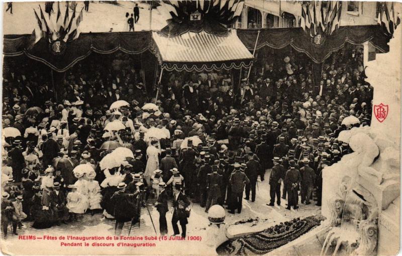 CPA REIMS Fetes de l'Inauguration de la Fontaine Sube (15 Juillet 1906 (742935)