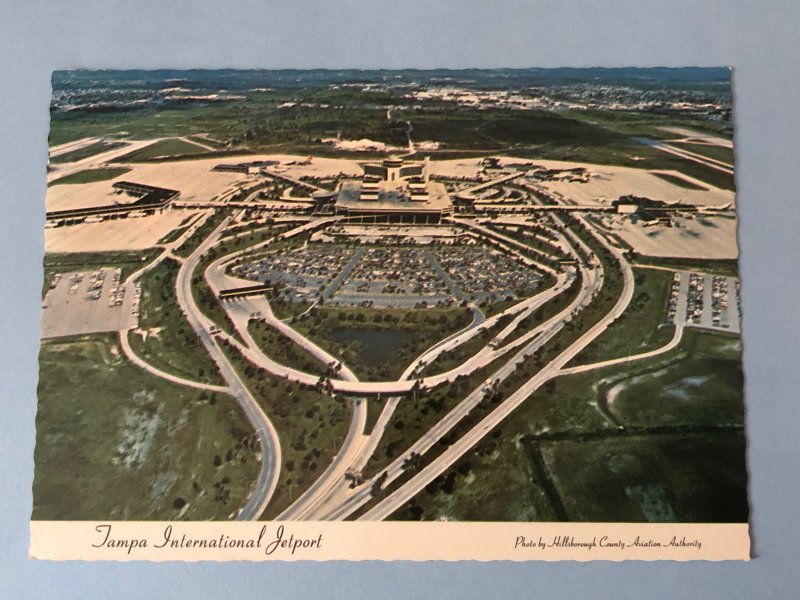 Vintage postcard aerial view of Tampa International Airport in Tampa, FL (FL-5)