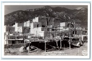 c1940's Indian Pueblo Taos New Mexico NM Frashers Vintage RPPC Photo Postcard