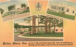 1940s Florida Tallahassee Prince Murat Inn roadside MWM linen Postcard 22-11400