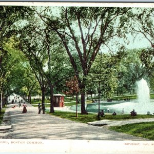 c1900 UDB Boston Common Frog Pond Panorama Fountain Detroit Photographic A145