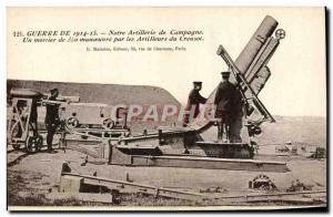 Old Postcard Army mortar maneuver by 350 artillerymen Creusot