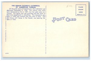 c1940 Roman Catholic Cathedral Exterior Church St. Augustine Florida FL Postcard