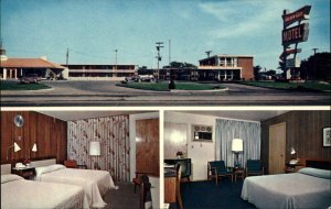 Southgate Michigan MI Motel Interior View Telephone c1950s-60s Postcard