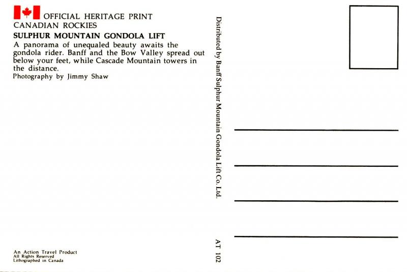 Canada - Alberta, Banff. Sulphur Mountain  (Aerial Lift)