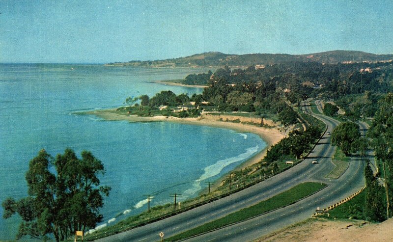 USA Santa Barbara California Coastline Vintage Postcard 08.47