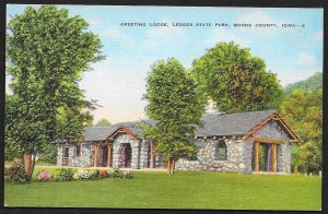 Greeting Lodge Ledges State Park Boone County Iowa Unused c1930s