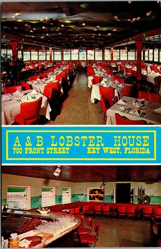 Vtg Key West Florida FL A & B Lobster House Restaurant Postcard