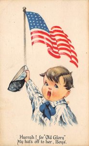 A Sketch of a Kid With American Falg 1917 