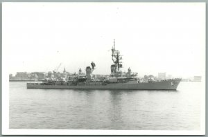 MILITARY SHIP U.S.S. BARNEY VINTAGE REAL PHOTO POSTCARD RPPC