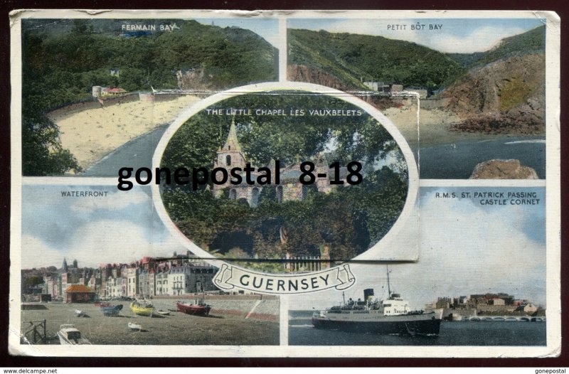 dc1666 - GUERNSEY 1957 Channel Islands Multiview Fold-Out. RMS St. Patrick