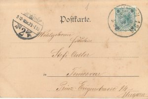 B564 Angel lady pencil men egg head Easter greetings Theo Stroefer postcard 1902