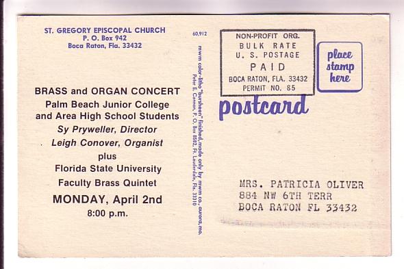 Brass, Organ Concert, Interior, St Gregory Episcopla Church, Boca Baton, Flor...