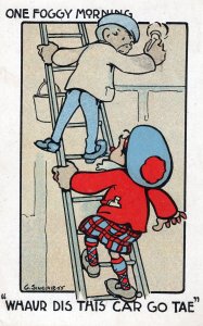 Window Cleaner Ladder Antique 1906 Comic Scottish Postcard