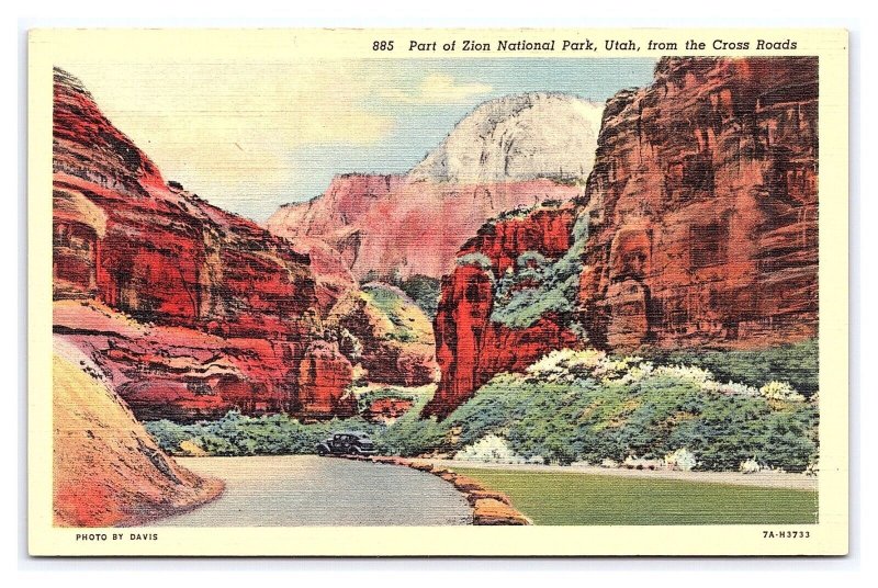 Part Of Zion National Park Utah From The Cross Roads Scenic Postcard