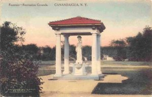 Fountain Recreation Grounds Canadaigua New York hand colored postcard