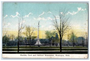 c1910's Hackley Park And Soldiers Monument Muskegon Michigan MI Antique Postcard