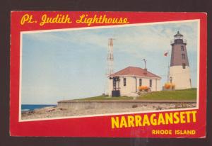 NARRAGANSETT RHODE ISLAND POINT JUDITH LIGHTHOUSE VINTAGE POSTCARD R.I