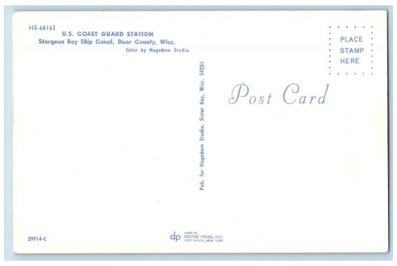 c1950's US Coast Guard Station Bay Ship Canal Door County Wisconsin WI Postcard