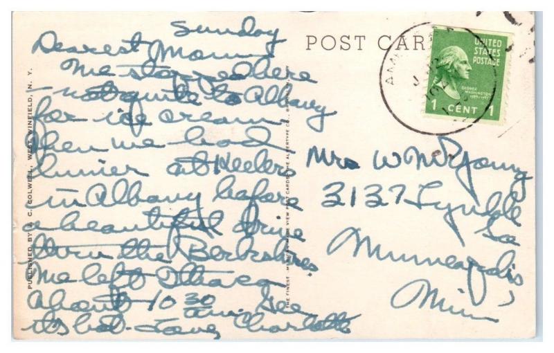 1940s Mill Pond, West Winfield, NY Postcard