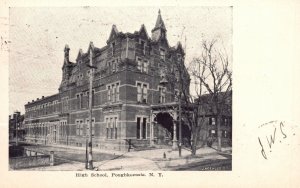 Vintage Postcard 1906 High School Poughkeepsie NY New York 1 Cent