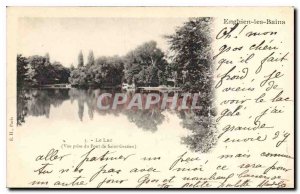 Old Postcard Enghien les Bains Lake view from the bridge Saint Gratien