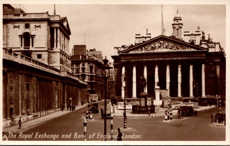 England London The Royal Exchange and Bank Of England Real Photo