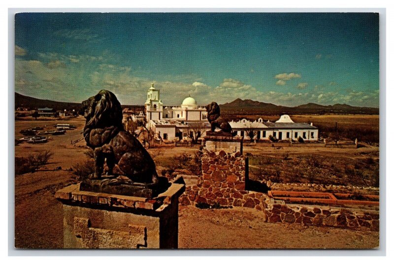 View From West Hill Mission San Xavier Tucson Arizona AZ UNP Chrome Postcard F21
