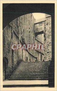 Old Postcard 11 abbey of Mont St Michel large degree interior