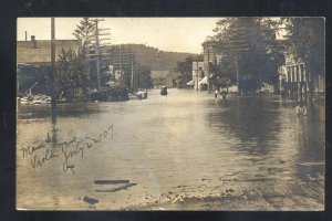 RPPC VIOLA WISCONSIN DOWNTOWN STREET SCENE FLOOD 1907 REAL PHOTO POSTCARD