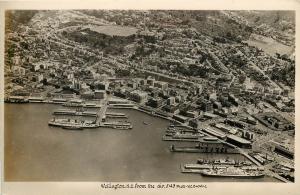 Vintage RPPC Postcard  Wellington New Zealand NZ from the Air 5143 Browne Photo