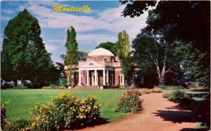 Monticello Thomas Jeffersons Home Charlottesville VIrginia Chrome Postcard 