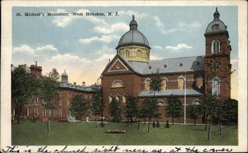 West Hoboken NJ St. Michael's Monastery c1920 Vintage Postcard