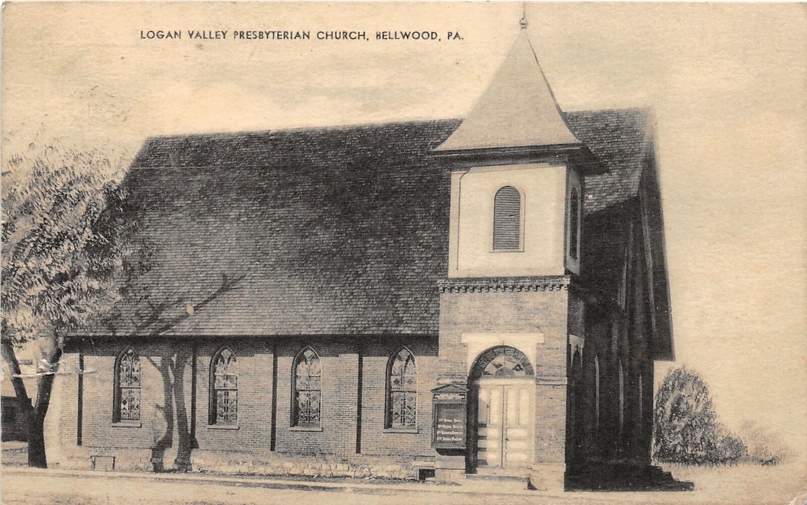 J3/ Bellwood Pennsylvania Postcard c1936 Logan Valley Presbyterian