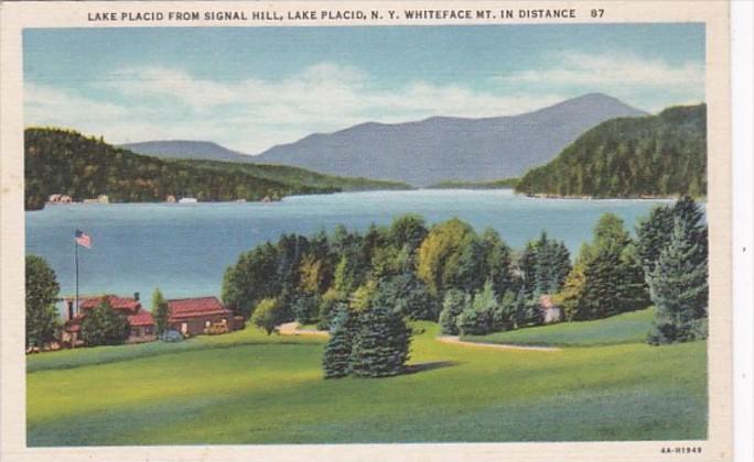 New York Lake Placid From Signal Hill Whiteface Mountain In The Distance Curt...