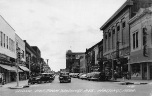 J82/ Hastings Nebraska RPPC Postcard c40-50s Main Street Stores 399