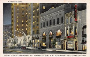Harvey's Famous Restaurant, Washington, D.C., Early Linen Postcard, Unused
