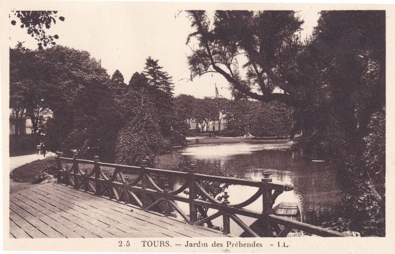 Tours Jardin Des Prebendes French Old Postcard