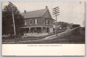 Souderton PA Railroad Ave To North c1906 Town View Pennsylvania Postcard N25