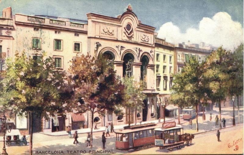 spain, BARCELONA, Teatro Principal, Theatre, Tram (1908) Tuck