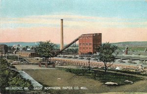 Postcard C-1910 Maine Millinocket Paper Mill Factory Industry Leighton ME24-3312