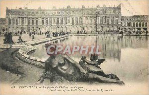 Old Postcard The front of the Versailles Chateau Park view