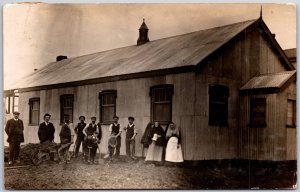 1910's Church Photograph With The Nuns Real Photo RPPC Posted Postcard