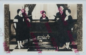 Nashville TENNESSEE RPPC 1930 GOSPEL QUARTET Piano RADIO STATION WSM Advertising