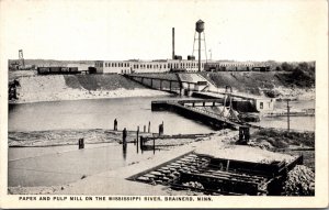 Postcard Paper and Pulp Mill on the Mississippi River in Brainerd, Minnesota